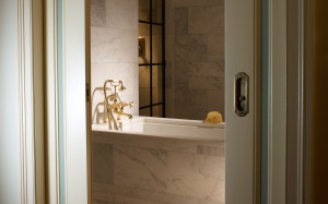 Bathroom view inside the 2 Bedroom Studio Suite