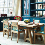 Dining area and large window in the Greenwich Penthouse at The Greenwich Hotel