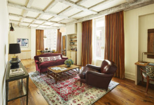 The suite's living area seating at the Greenwich Hotel