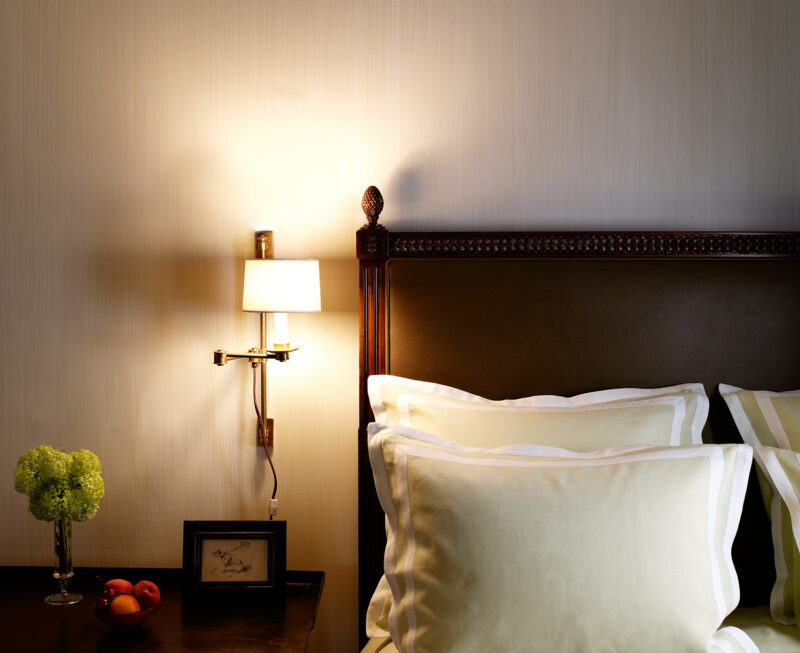 Bedside detail in the Courtyard Queen Room