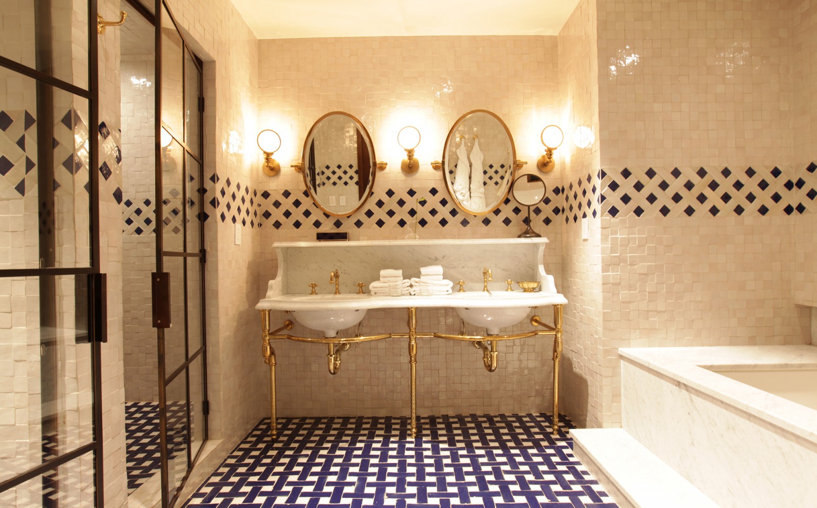 Detail of the bathroom in the N. Moore Penthouse at the Greenwich Hotel