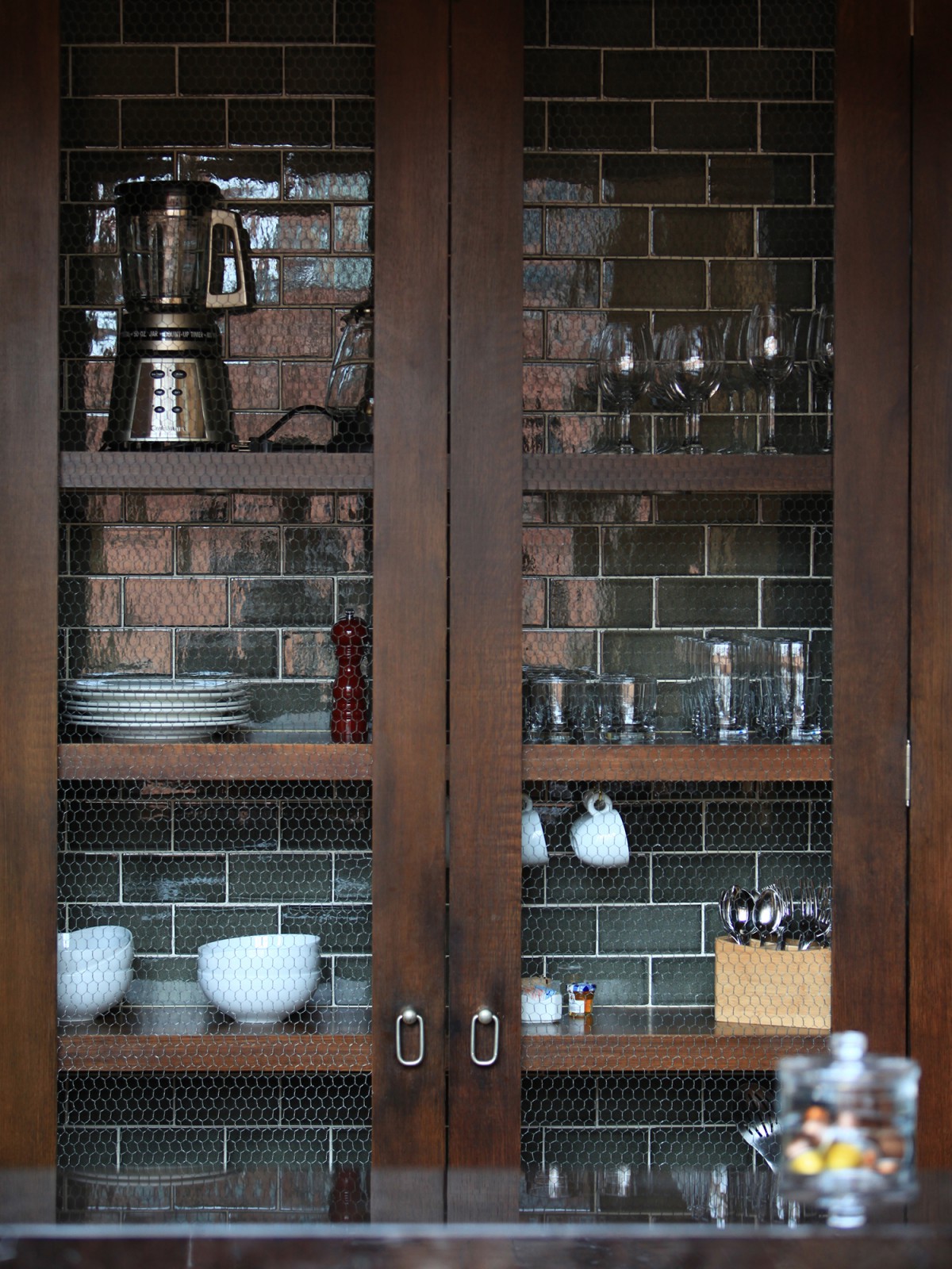 Detail of kitchen cabinetry in the N. Moore Penthouse at the Greenwich Hotel