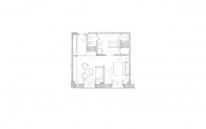 1 bedroom studio suite floorplan