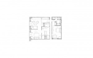 2 Bedroom Studio Suite Floorplan
