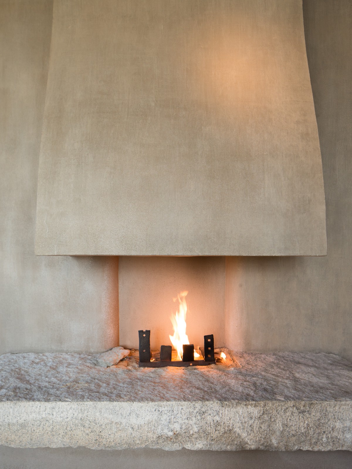 Detail of the fireplace in the Tribeca Penthouse at the Greenwich Hotel