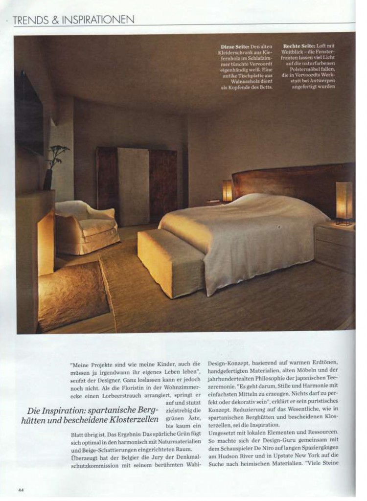 Elle Decor article featuring the Tribeca Penthouse and Axel Vervoordt