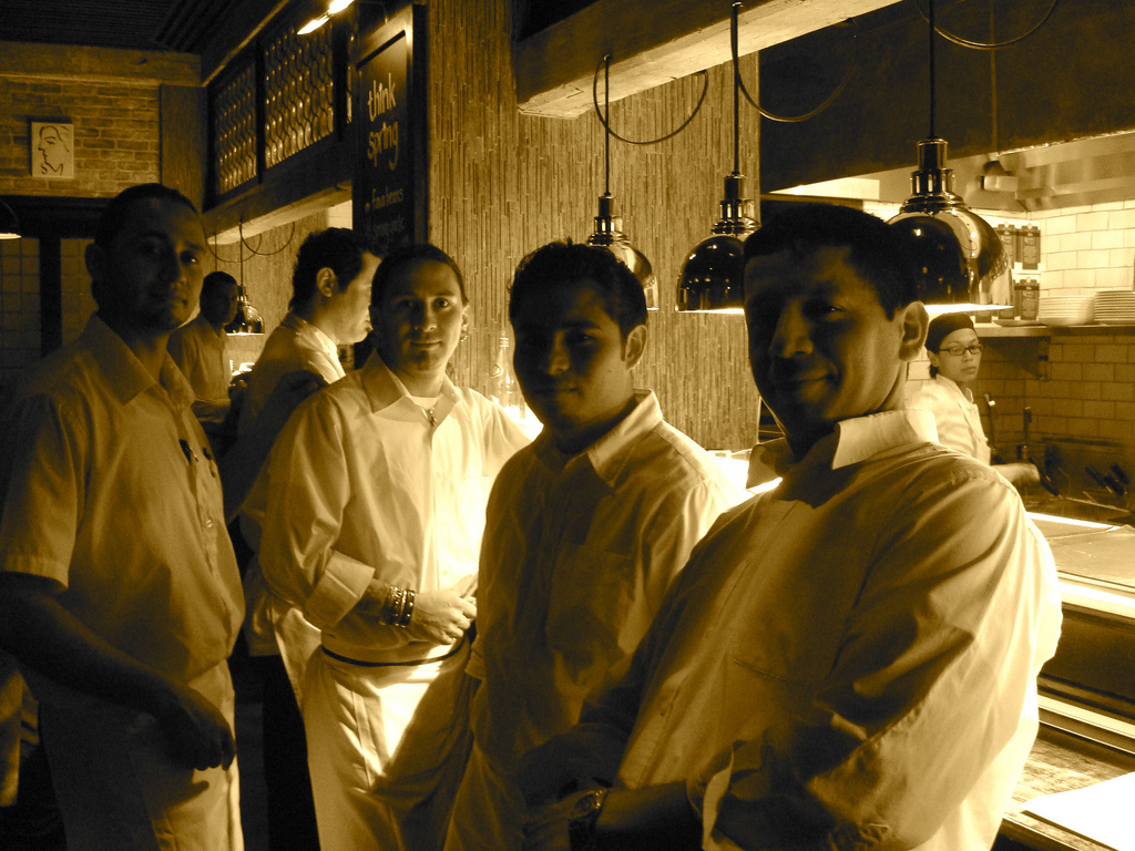 Locanda Verde staff in front of the kitchen