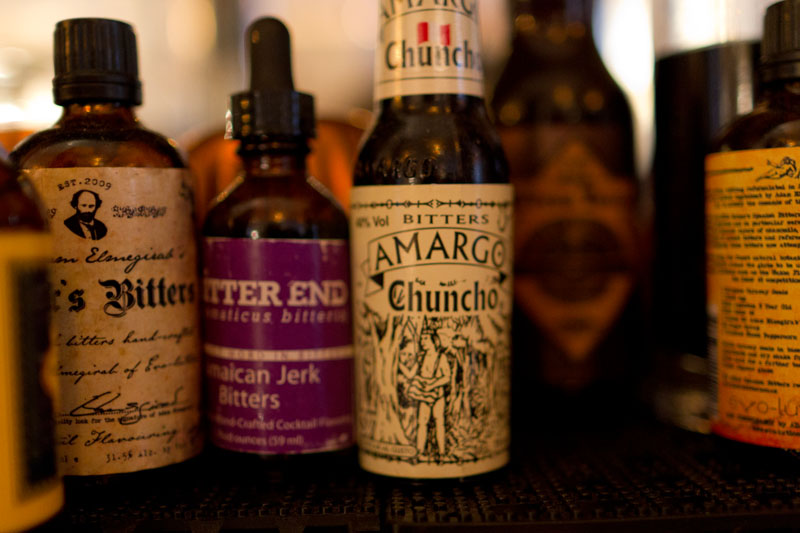 Various cocktail tinctures at Weather Up