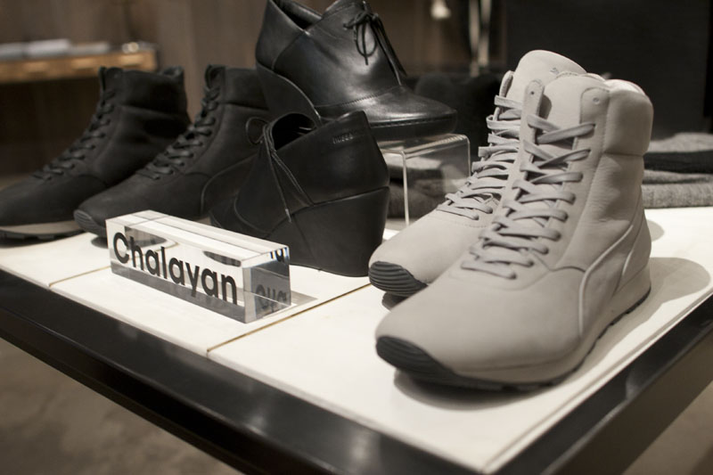 Chalayan shoe display at Patron of the New