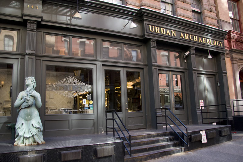 Street view of the entrance to Urban Archaeology Antiques and Vintage