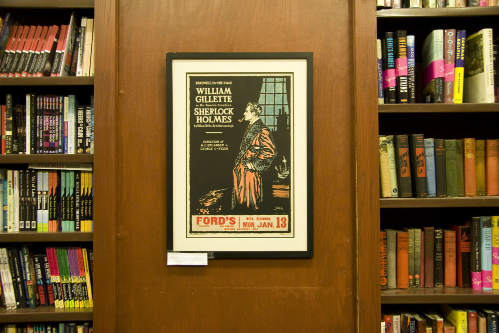 Poster on display at The Mysterious Bookshop