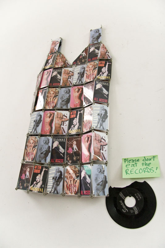 A tank top made out of Madonna tour passes at the Archive of Contemporary Music
