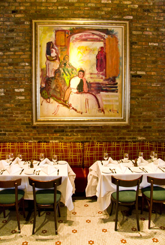 View of a large painting in the Tribeca Grill dining room