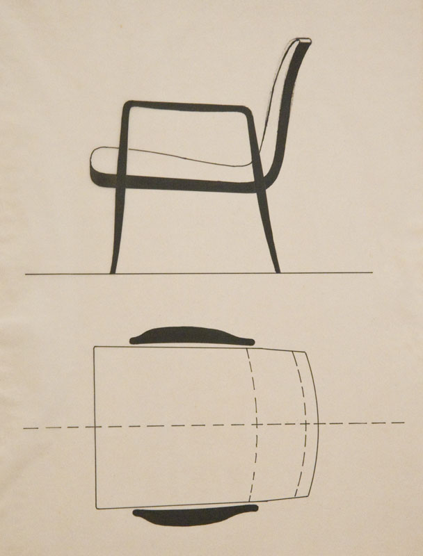 Sketch of an armchair at Espasso