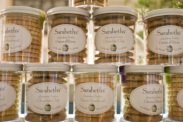 Stacked jars of Sarabeth's Kitchen cookies for sale