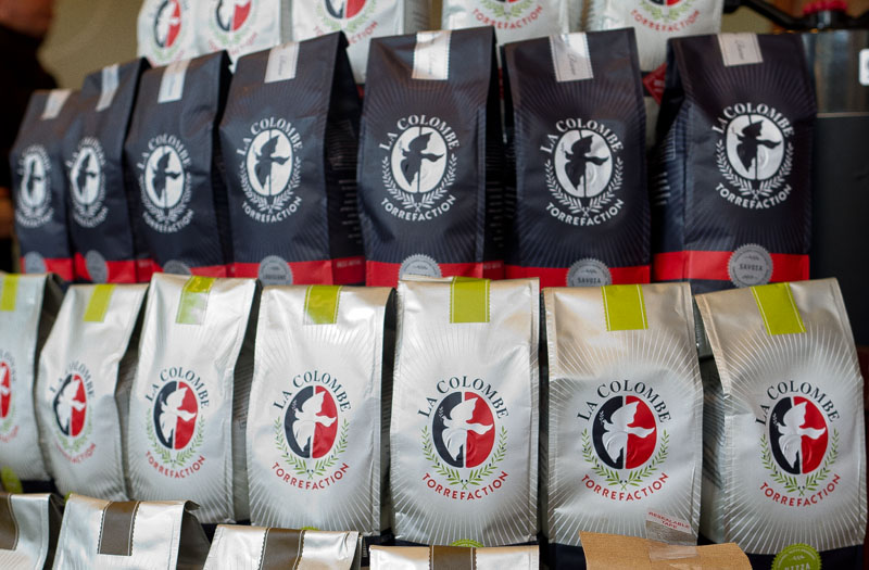 Fresh roasted coffee for sale at La Colombe Coffee located close to The Greenwich Hotel