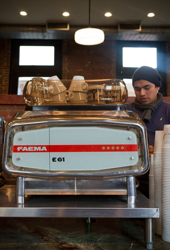 During your stay at The Greenwich Hotel grab an espresso from this machine at La Colombe Coffee