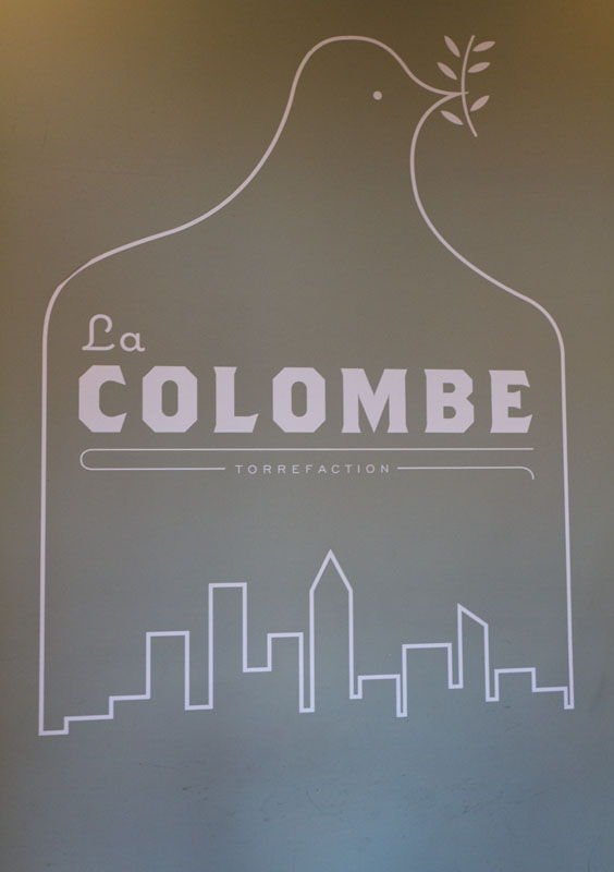 La Colombe logo featuring the New York City skyline located close to The Greenwich Hotel