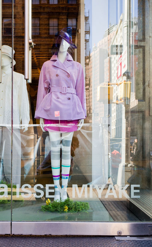 Issey Miyake Storefront display just a short walk from The Greenwich Hotel