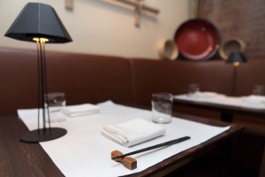 Table setting at Sushi Azabu