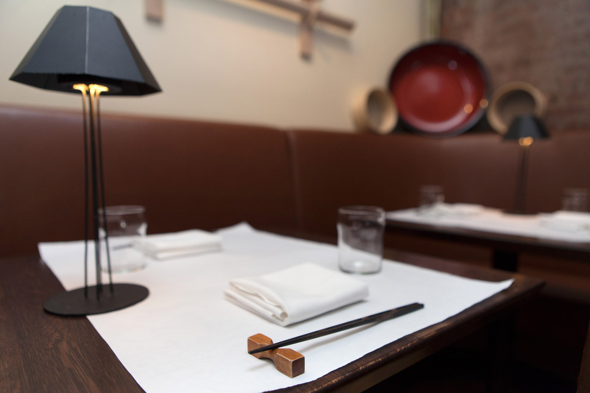 Table setting at Sushi Azabu