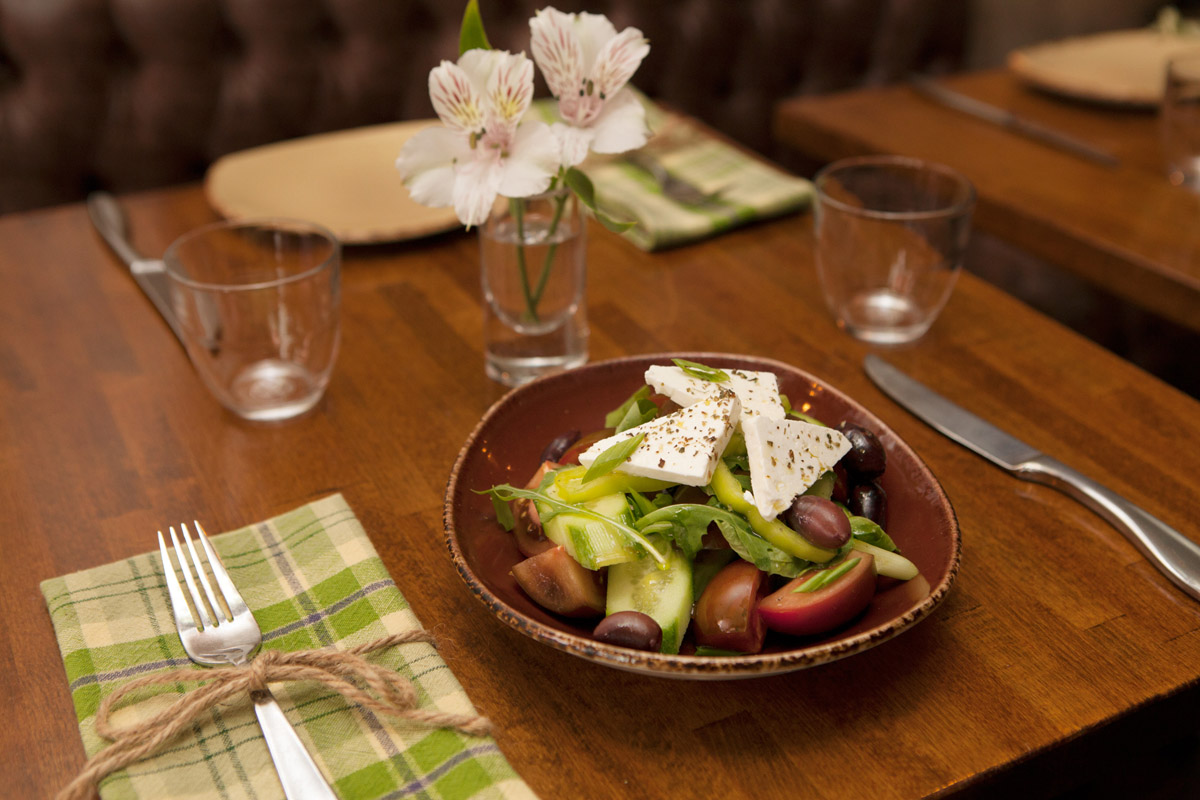 A salad on the table at The Greek