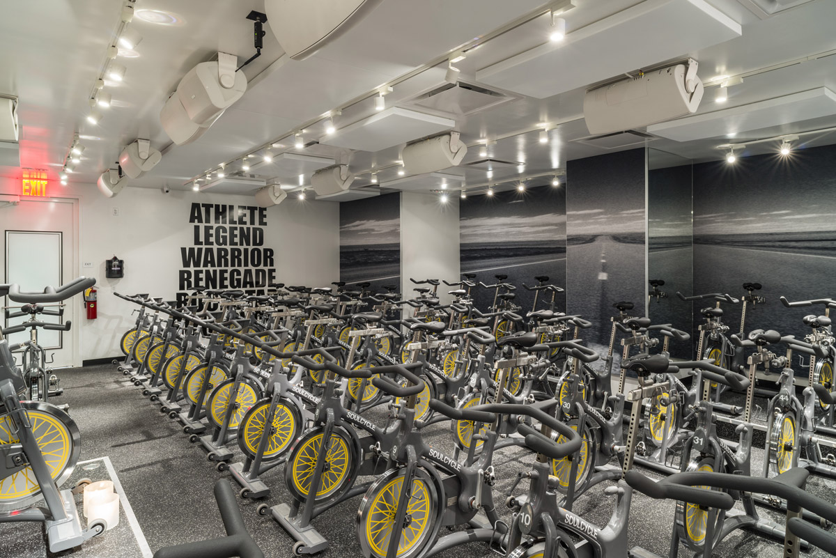 An empty SoulCycle studio