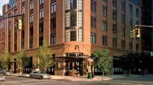 Exterior view of Locanda Verde's entrance at The Greenwich Hotel.