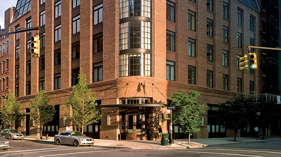 Exterior view of Locanda Verde's entrance at The Greenwich Hotel.