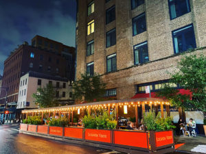 Locanda Verde outdoor seating at The Greenwich Hotel