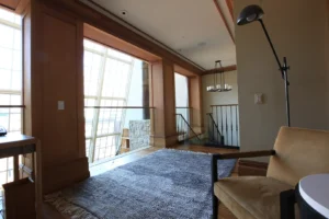 The loft landing with seating area overlooking the first floor