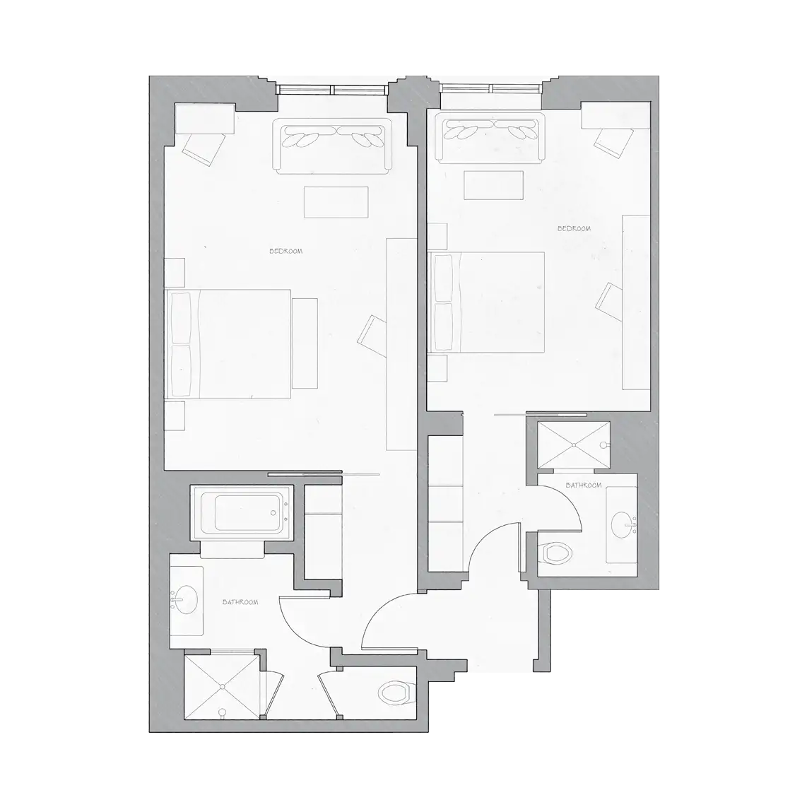 Superior King room with adjoining Superior King with Soaking Tub floorplan