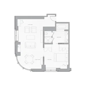An example of a Corner Suite floorplan at the Greenwich Hotel