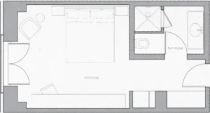 Courtyard King Floorplan architectural rendering
