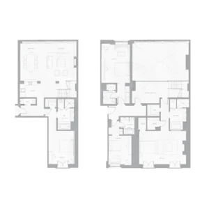 North Moore Duplex 4-bedroom configuration floorplan