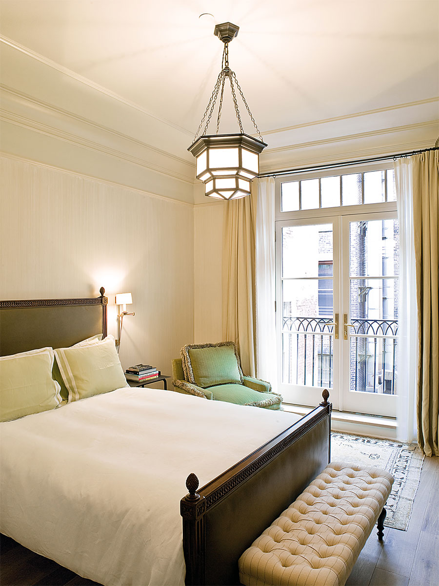 The Greenwich Hotel - Courtyard Queen Room with Soaking Tub - View of Bed and Balcony