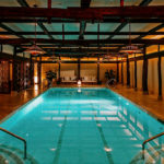 The Pool and Extensive Japanese wood work at the Shibui Spa