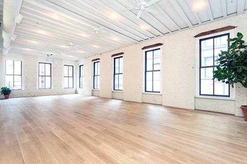 Empty yoga studio at Sky Ting Yoga