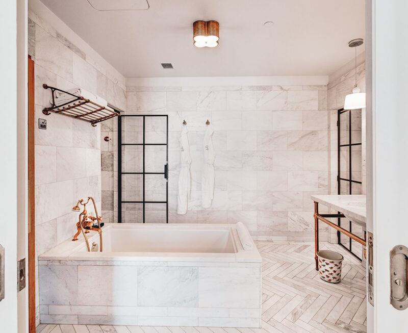 Studio Suite Bathroom from The Greenwich Hotel, near Wall Street and Chelsea