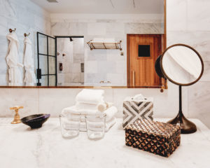 2 Bedroom Studio Suite features a bathroom with sauna
