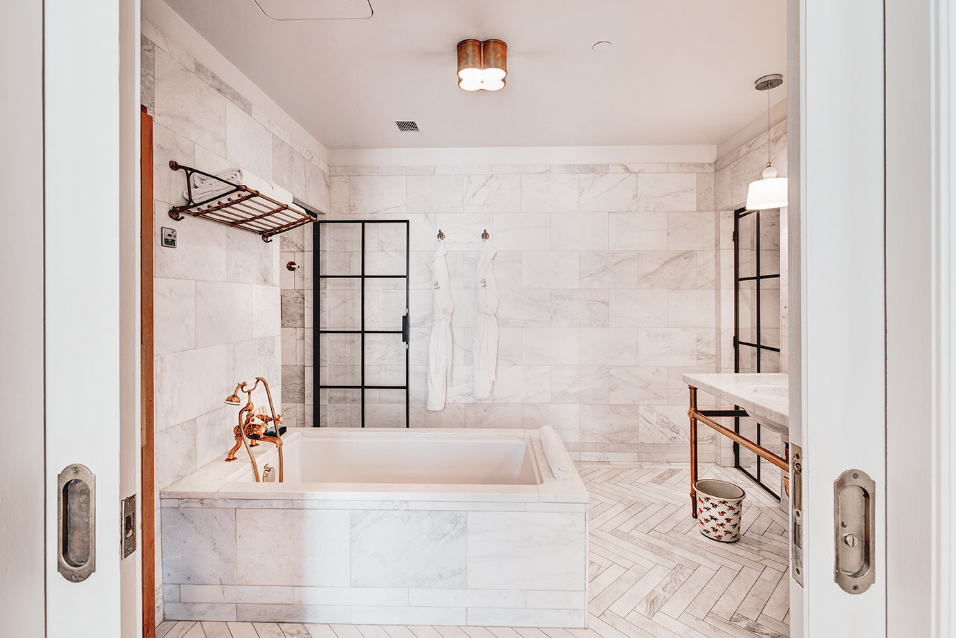 Studio Suite Bathroom from The Greenwich Hotel, near Wall Street and Chelsea