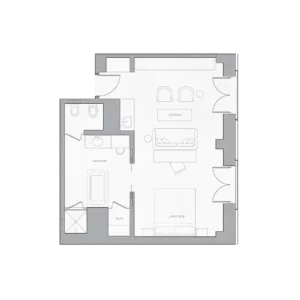 An example Suite floorplan at the Greenwich Hotel