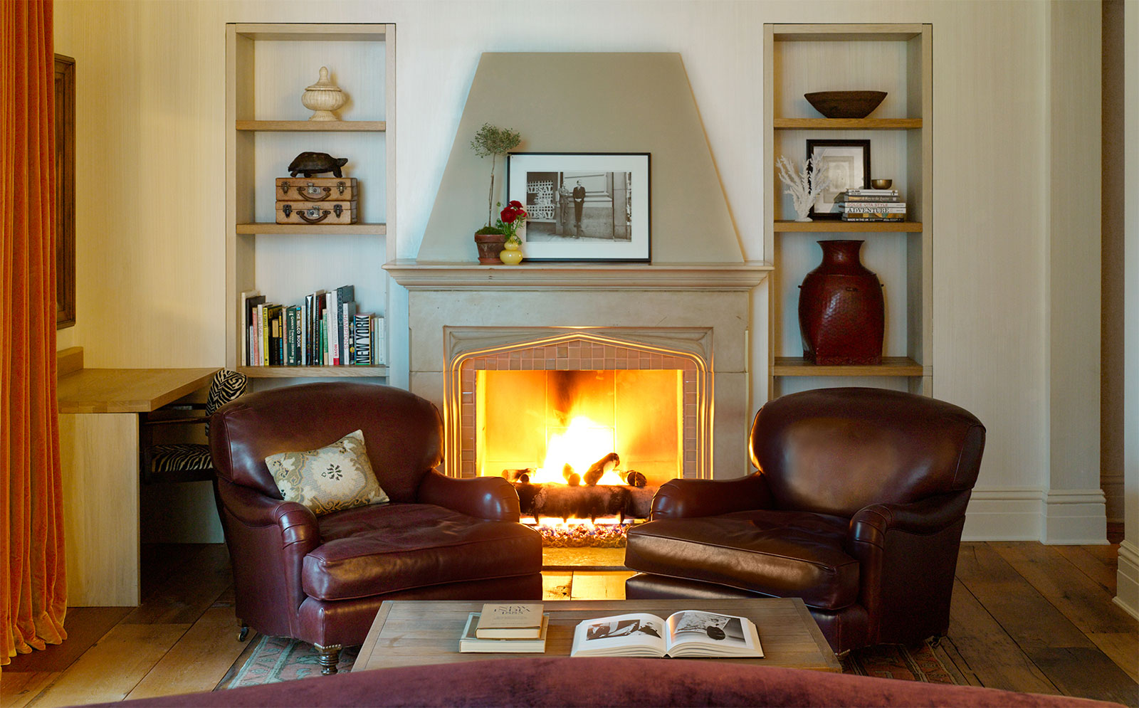 The fireplace in the 2 Bedroom Fireplace Suite