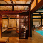 Looking at the private seating and pool inside the Shibui Spa