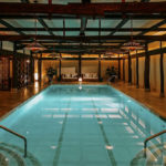 Overlooking the pool at the Shibui Spa at The Greenwich Hotel, one of the few luxury hotels in Manhattan with an indoor pool