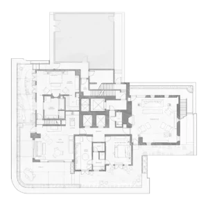 Tribeca Penthouse Interior Floor plan and exterior space