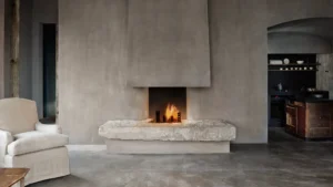 A photo of the fireplace and hearth inside the Tribeca Penthouse
